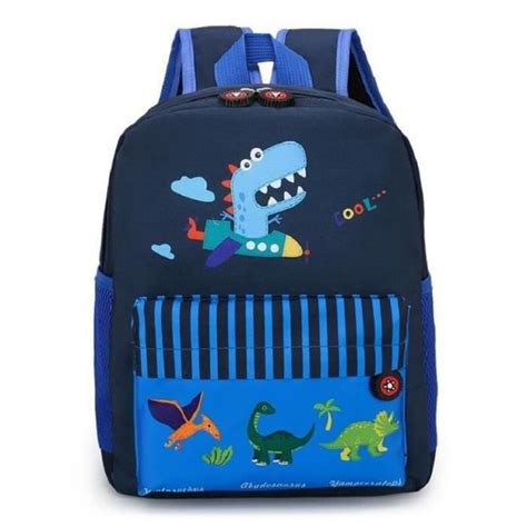 Dinosaur Blue Sac à dos de dessin animé monde de voiture pour garçons