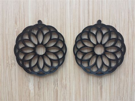 Beautiful Laser Cut Wood Earrings Jewelry Templates DXF File | Vectors File