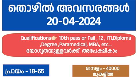 New Kerala Job Vacancy Ernakulam Job Vacancy Uae Jobs Today