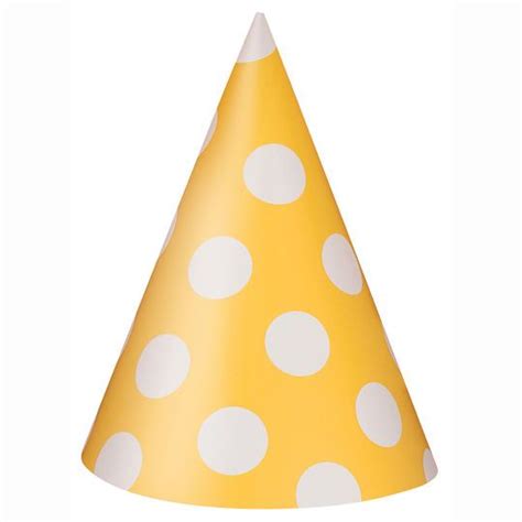 Yellow Polka Dots Party Hats Ct Polka Dot Party Polka Dot Party