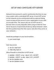 Ntp Docx Setup And Configure Ntp Server Network Time Protocol Is