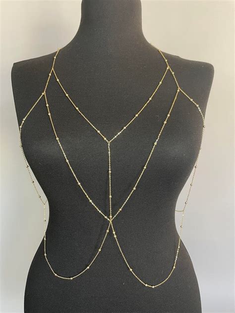 Body Jewelry Body Chain Layered Body Chain Bralette Bikini Etsy