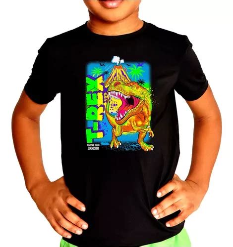 Playera T Rex Dinosaurio Neón Fluorescente Moda Casual Cuotas Sin