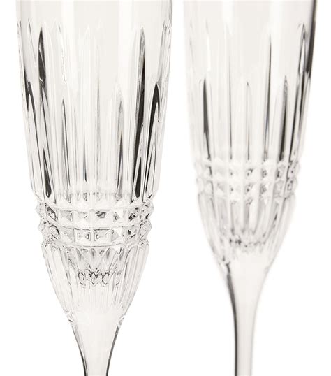 Waterford Set Of Lismore Diamond Champagne Flutes Ml Harrods Uk