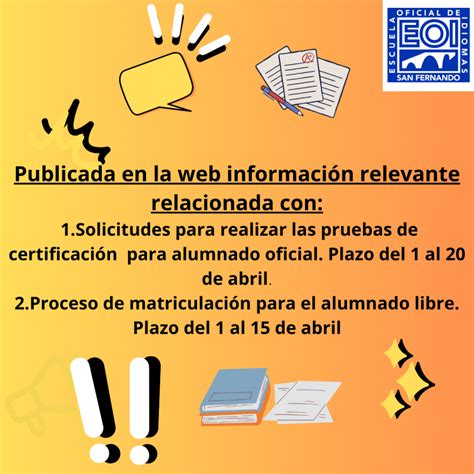 Abierto Plazo Para Matriculación Libre Y Para Solicitud Pruebas De