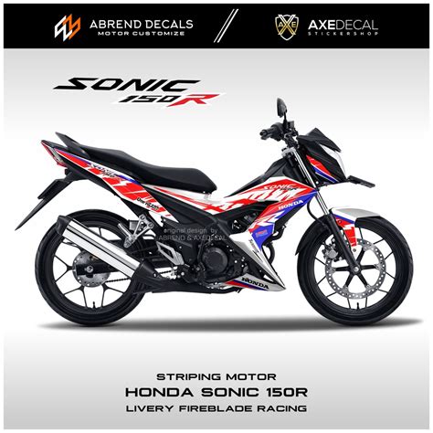 Jual Striping Honda Sonic Fireblade Racing Tri Color Stiker Motor