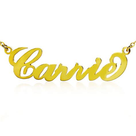 Personalized Carrie Name Necklace Solid Gold 10k14k18k Name Necklace Silver Custom Name