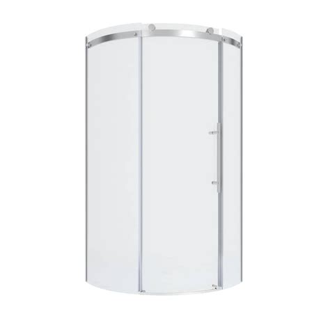 American Standard Ovation Curve 36 In W X 72 In H Sliding Frameless Curved Shower Door In Silver