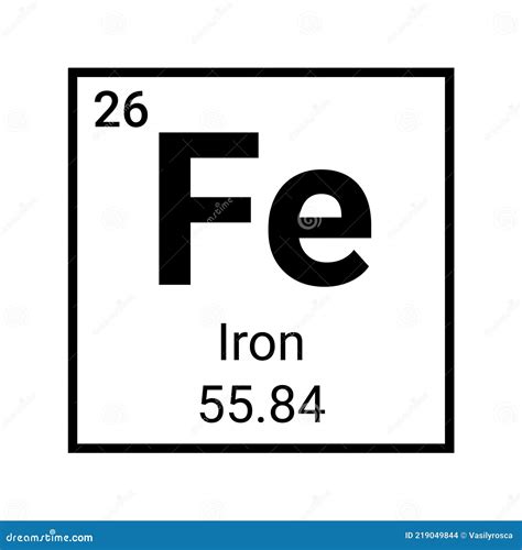 Química Periódica Da Tabela Do Elemento Ferro Símbolo De Ferro Sinal