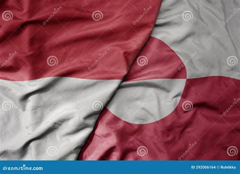 Big Waving Realistic National Colorful Flag Of Indonesia And National