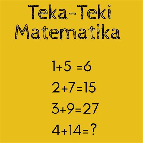 Teka Teki Logika Matematika Bergambar Dan Jawabannya Max Peake