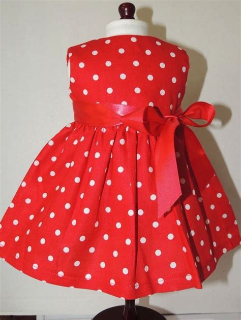 Red Polka Dots Dress Fits 18 American Girl Dolls Doll Clothes American Girl Dots Dress