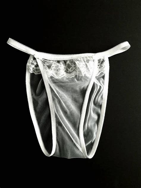 Sheer See Thru Panties White Lace Bikini Sexy Wedding Gift Etsy