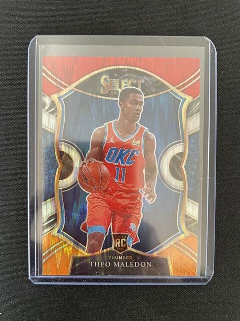 Panini Select Theo Maledon Rc Concourse Red White Orange Flash