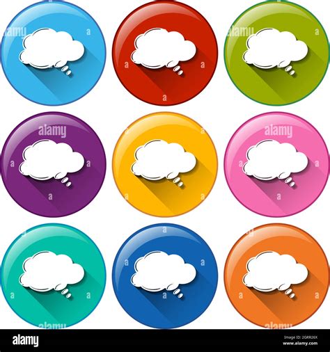 Round Buttons With Empty Cloud Templates Stock Vector Image And Art Alamy