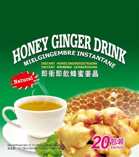 Oem Sachet Packing Private Label Instant Honey Ginger Drink Tea Halal Certified China Ginger