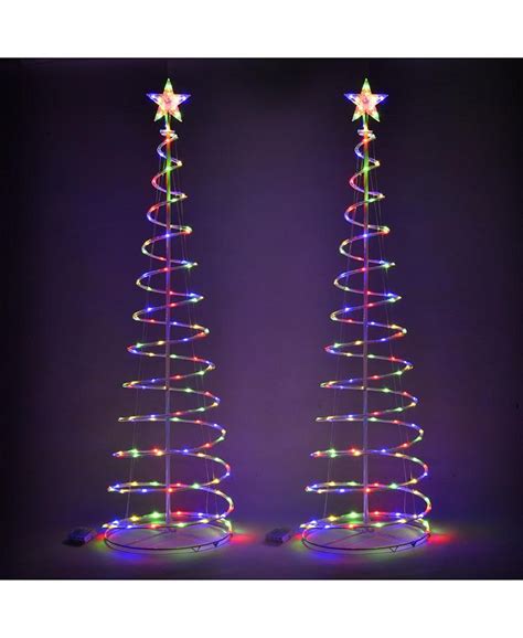 Yescom 6ft 182 Led Spiral Christmas Tree Light Star Multi Color Decoration Lamp 2 Pack Macys