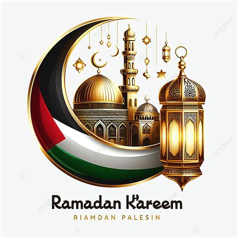 Fundo Ramadan Kareem Com O Crescente Palestino Fundo Ramadã Kareem Palestino Crescente