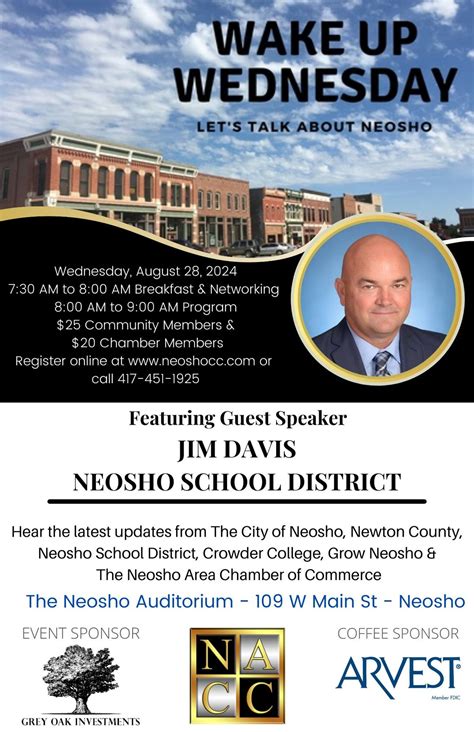 Wake Up Wednesday - August Update, Neosho Municipal Auditorium, 28
