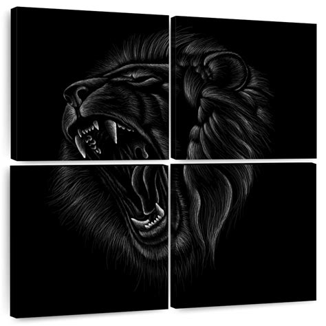 Lion Angry Black And White