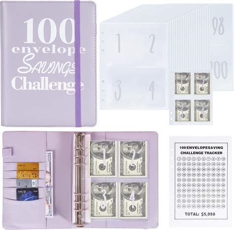 Amazon 100 Envelope Challenge Binder 5050 52 Weeks Budget Binder