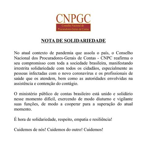 Nota De Solidariedade Cnpgc