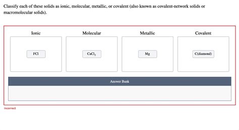 Solved Classify Each Of These Solids As Ionic Molecular