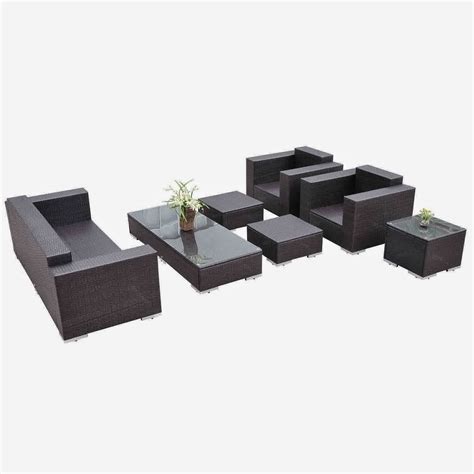 Outsunny 7pc PE Rattan Wicker Sectional Patio Sofa Furniture Set ...