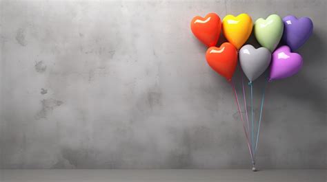 Heart Shaped Balloons A Vibrant Arrangement Of On Neutral Background Rendered In 3d Backgrounds ...