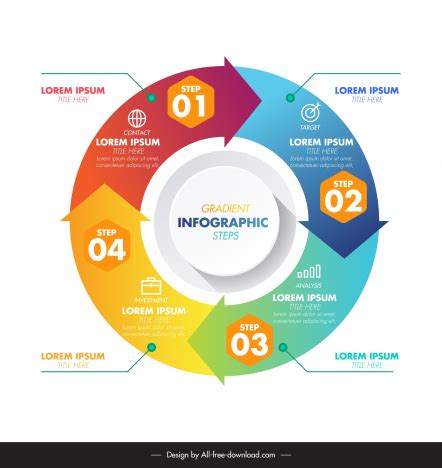 Circle Arrows Infographic Template Elegant Modern Vectors Stock In