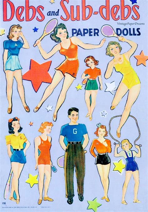 Vintage Paper Doll Printable Pdf Sister Nurse Paper Dolls 40s 1940s