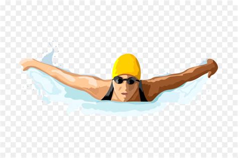 Cartoon Person Swimming Butterfly