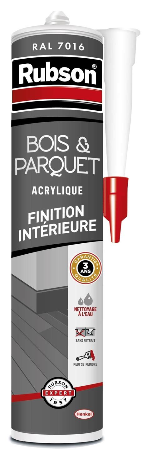 Mastic pour raccordement Bois et parquet RUBSON gris foncé 280 ml