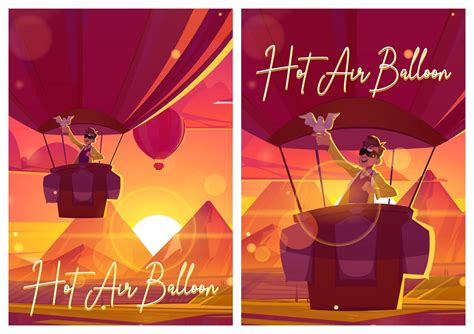 Hot Air Balloon With Man And Dove At Sunset Vector Art At Vecteezy