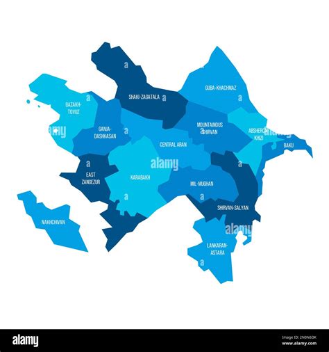 Azerbaijan Political Map Of Administrative Divisions Districts