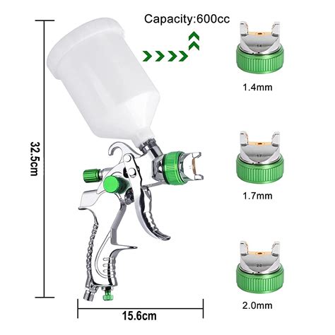 Set Pistol De Vopsit Universal HVLP Zggzerg Cu 3x Duza 1 4 1 7 2 0 Mm