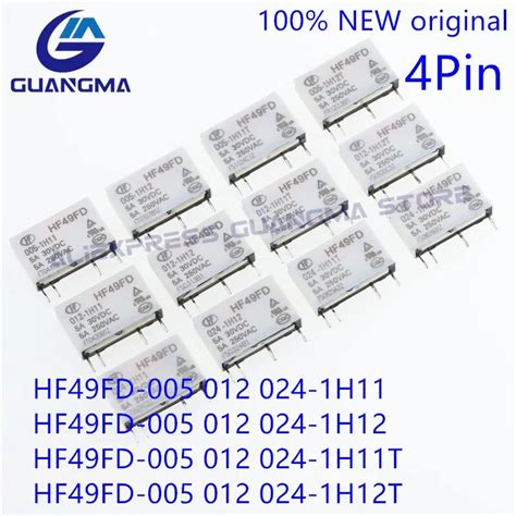 20 Piezas Rel HF49FD De 5V 12V 24VDC HF49FD 005 1H11 HF49FD 012 1H11T