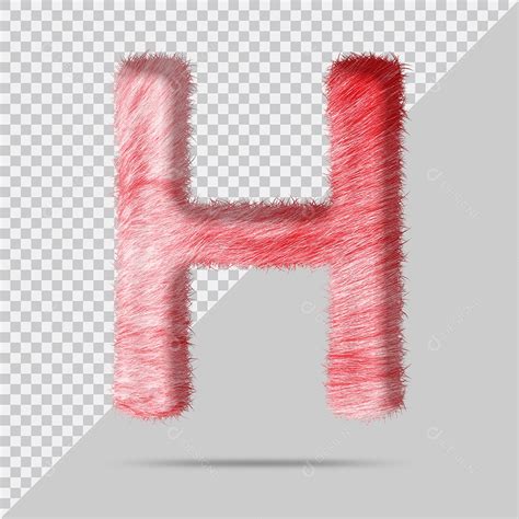 Letra H Maiúscula pele Vermelho Pintada Ilustração 3D PSD download