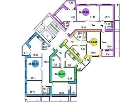 Floor Plan for Two-Floor Apartment with One Bedroom