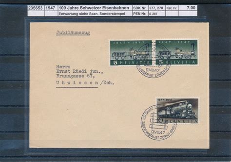 Jahre Schweizer Eisenbahnen Sonderstempel Kaufen Auf Ricardo