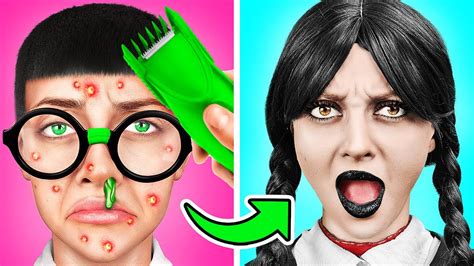 Ultimate Makeover For Wednesday Addams For 24 Hours From Good To Bad Transformation For My