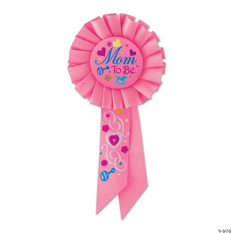 Beistle Mom To Be Rosette Dark Pink 6 Pack Oriental Trading