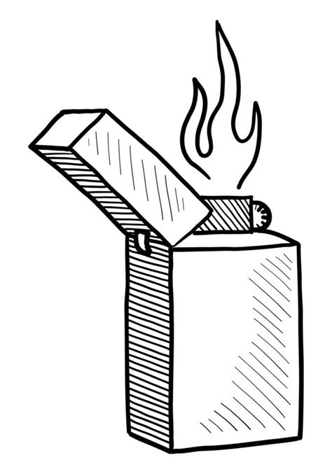 VECTOR LIGHTER ISOLATED ON A WHITE BACKGROUND. DOODLE DRAWING BY HAND ...