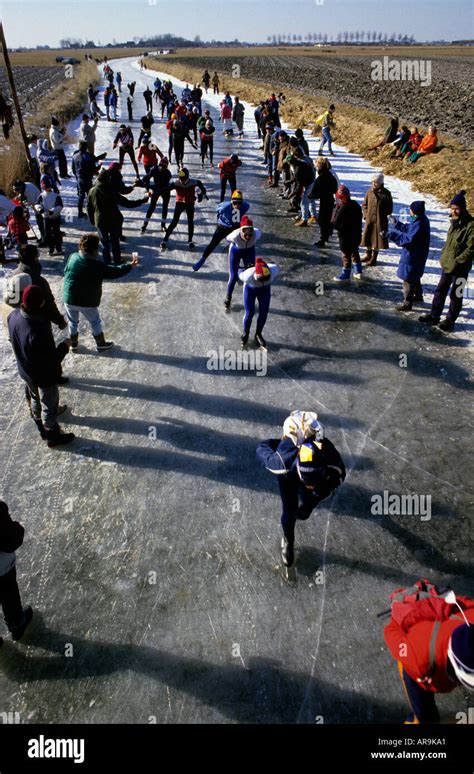 The Elfstedentocht 200 Kilometer Kilometre Ice Skating Race Along The