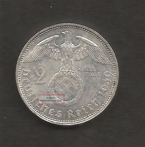 1939 German Wwii 2 Reichsmark Silver Coin