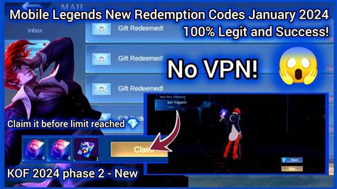 Mobile Legends Redeem Codes January Mlbb Kof Bingo