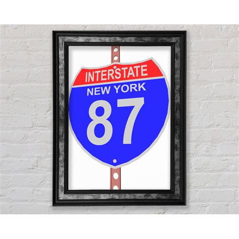 Ebern Designs Interstate 87 Sign Single Picture Frame Art Prints