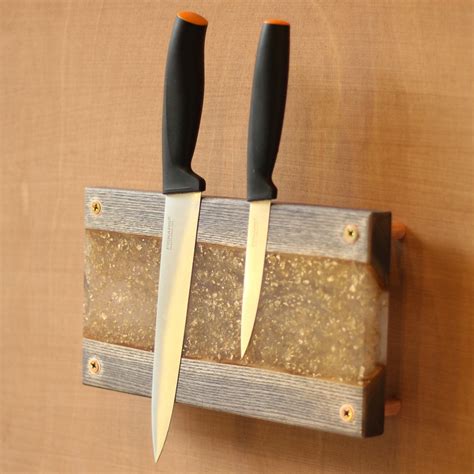 Epoxy Resin Wood Kitchen Knife Holder Magnetic Ash Wood Knife Etsy