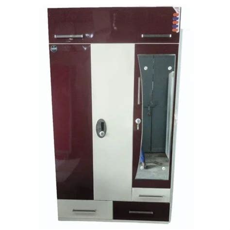 Door With Locker Brown White Stainless Steel Cupboard Shelves