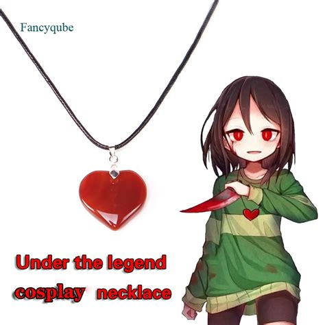 Fancyqube Undertale Chara Frisk Love Cosplay Necklace Heart Oka3